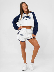 Дамски анцуг от две части бяло-тъмносиня OZONEE JS/M58631AB