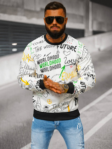 Мъжки суитшърт бяла OZONEE JS/8B1228/1