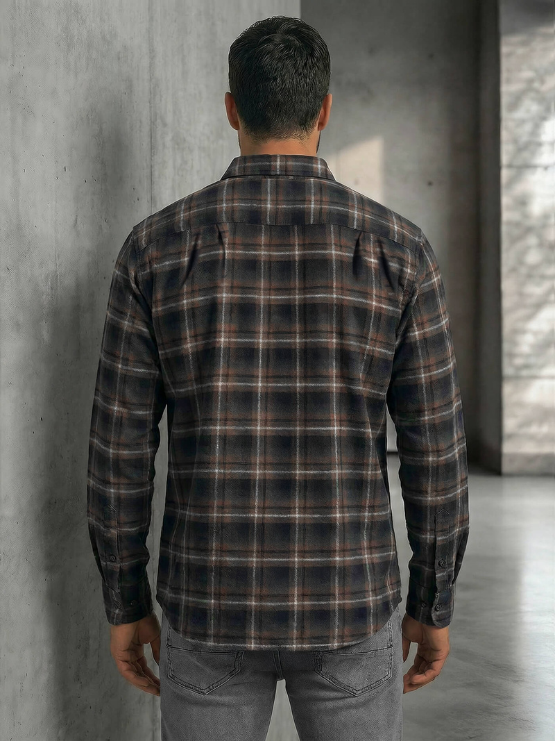 Мъжка риза тъмносиньо OZONEE V/V177Z