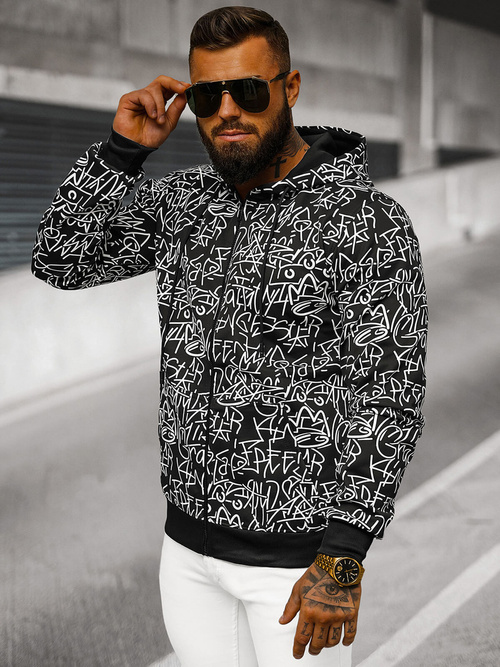 Мъжки cуитшърт черна OZONEE JS/8B1183/3