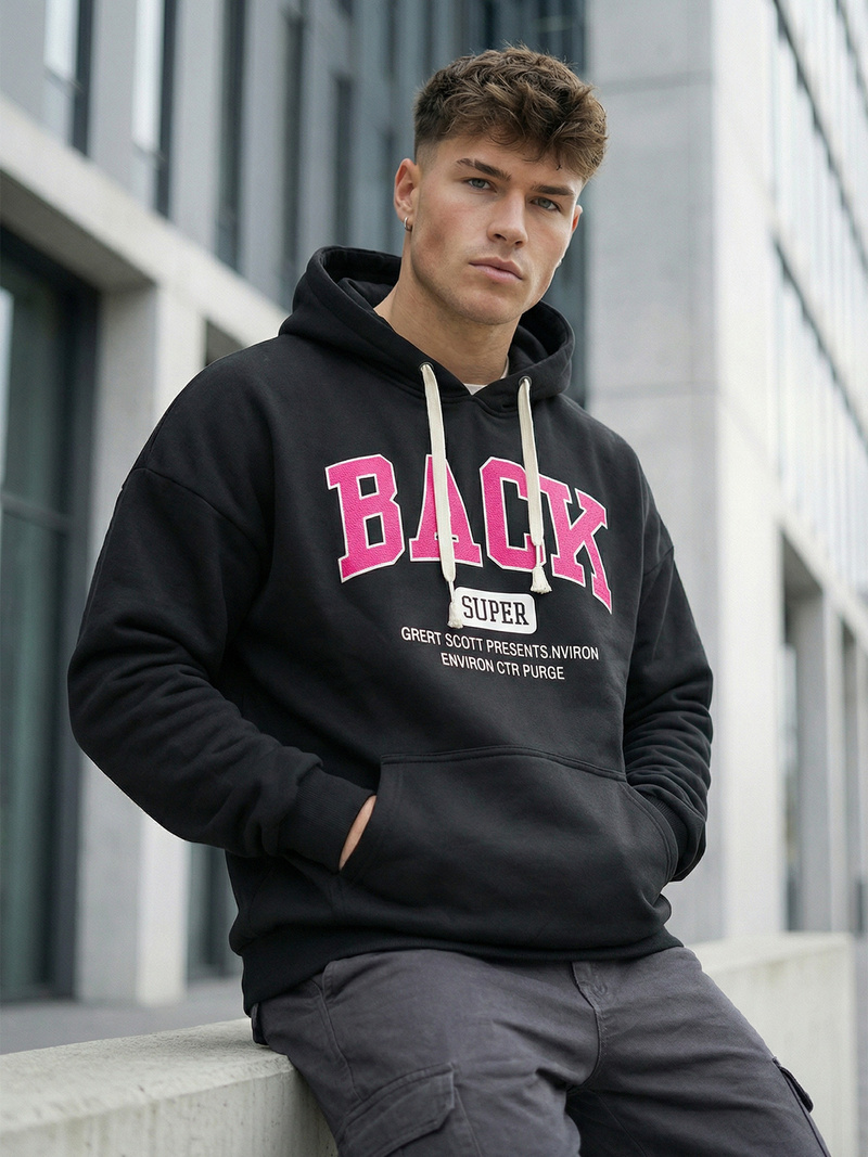 Мъжки суитшърт черен OZONEE O/TT30513Z