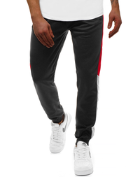 Мъжко долнище на анцуг черни OZONEE JS/JZ11012