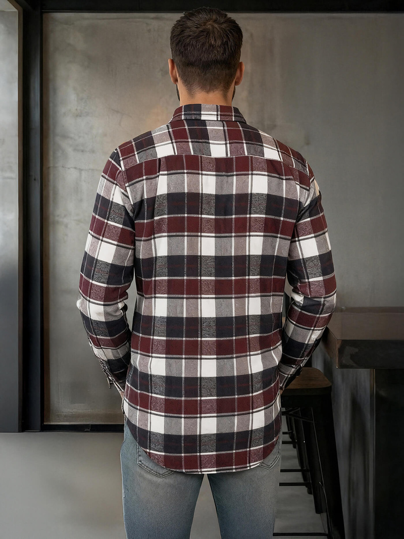 Мъжка риза бордо OZONEE V/V174Z