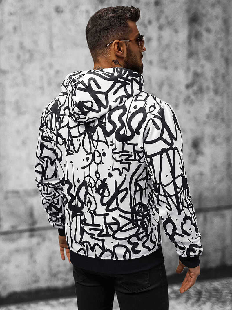 Мъжки суитшърт бяла OZONEE JS/8B1151/1