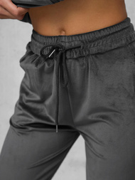 Дамска велурен спортен екип графитен OZONEE JS/35C1610/5