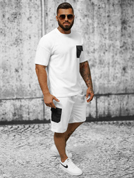 Мъжки спортен екип бял OZONEE JS/8C1132/1