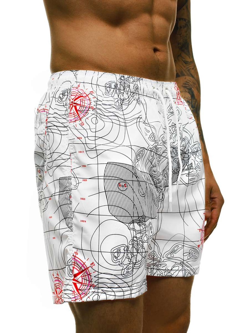 Мъжки плувни шорти бяло OZONEE JS/ST073