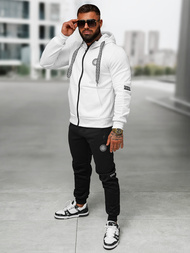 Мъжки спортен екип бяло-черен OZONEE O/LN11887