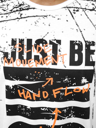 Мъжка тениска бял OZONEE JS/KS1983Z