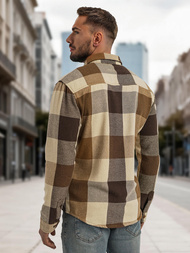 Мъжка риза камел OZONEE NB/MC728K