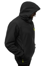 Мъжко яке SOFTSHELL черно-жълто OZONEE GE/12269