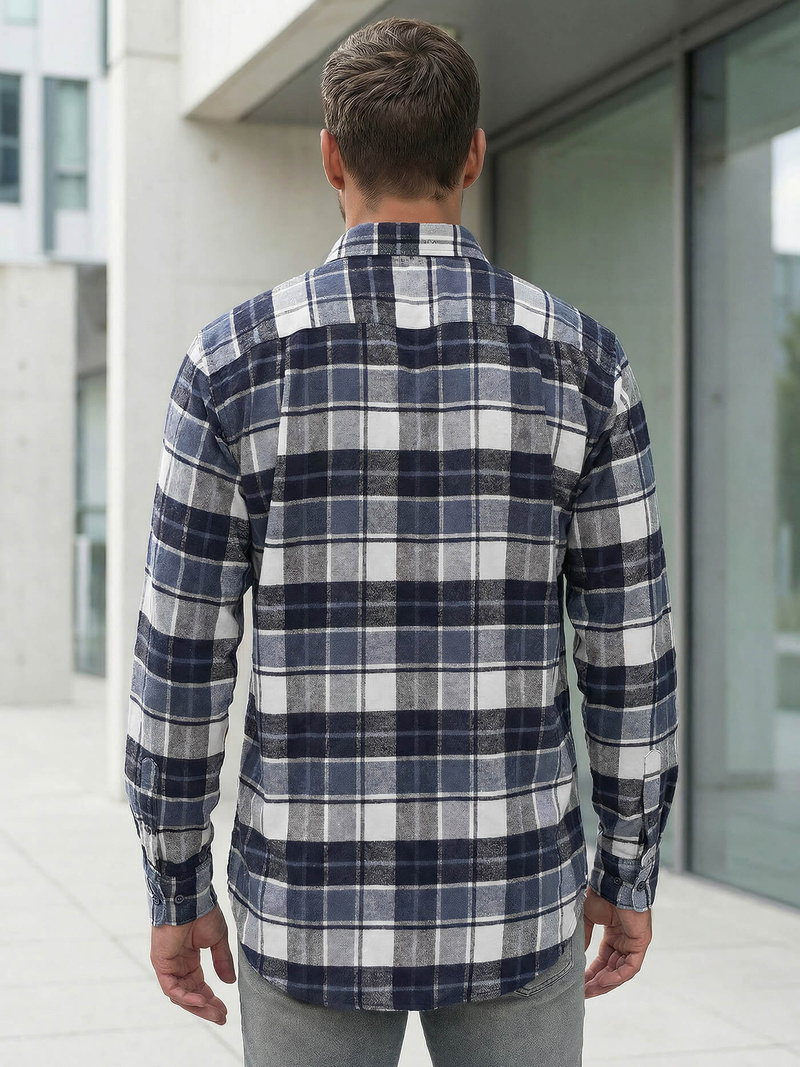 Мъжка риза тъмносиньо OZONEE V/V175Z