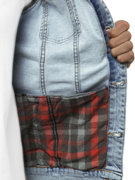 Мъжко джинсово яке светлосиня OZONEE BN/6080