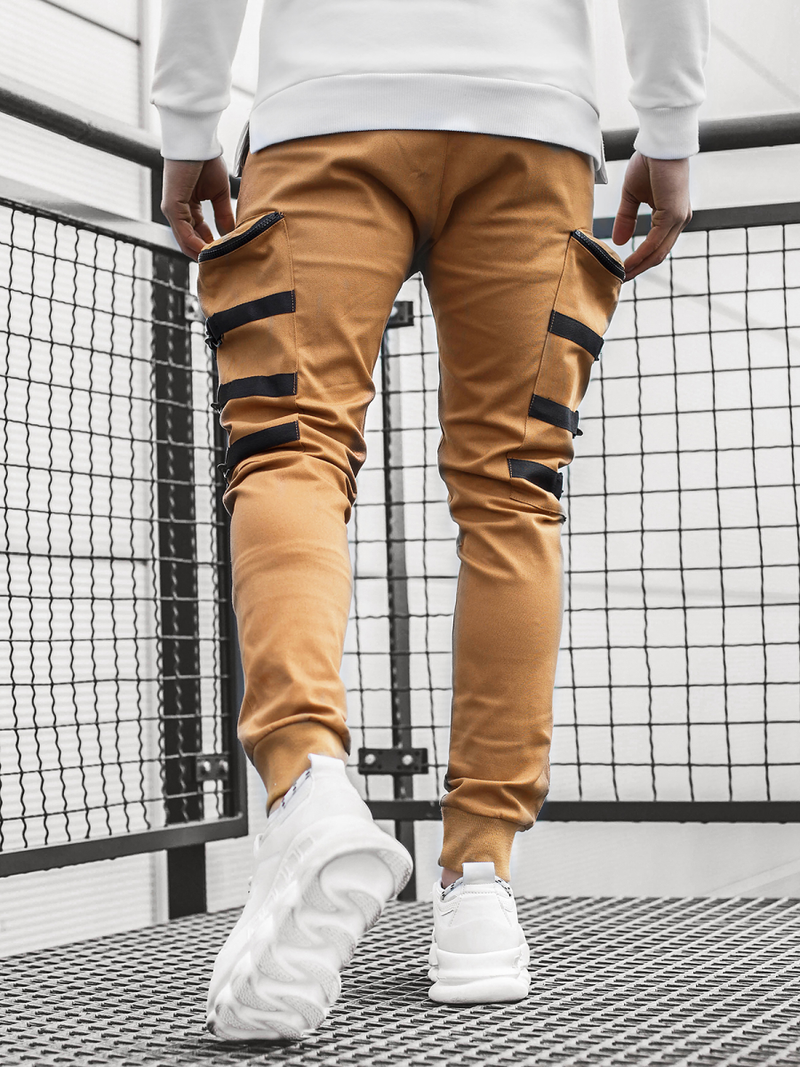 Мъжки панталони jogger камел OZONEE G/11132