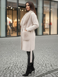 Дамско палто бежов OZONEE JS/53M5200/155Z