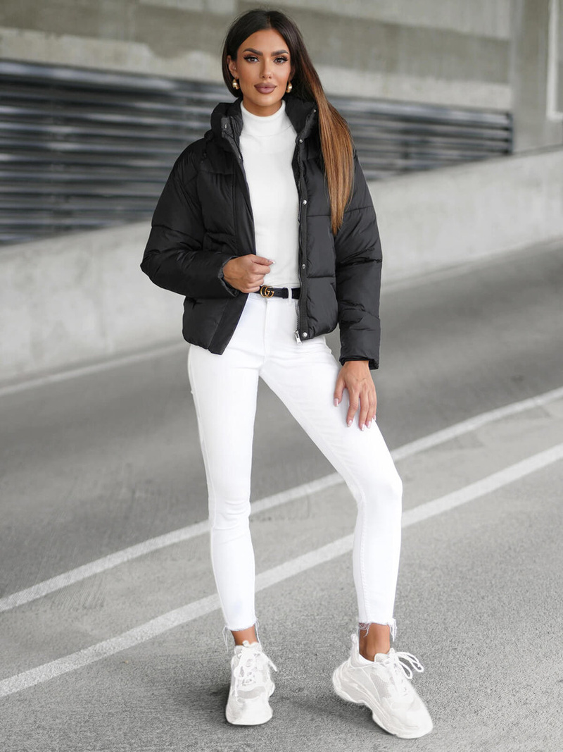 Дамско яке черна OZONEE JS/16M9188/392Z