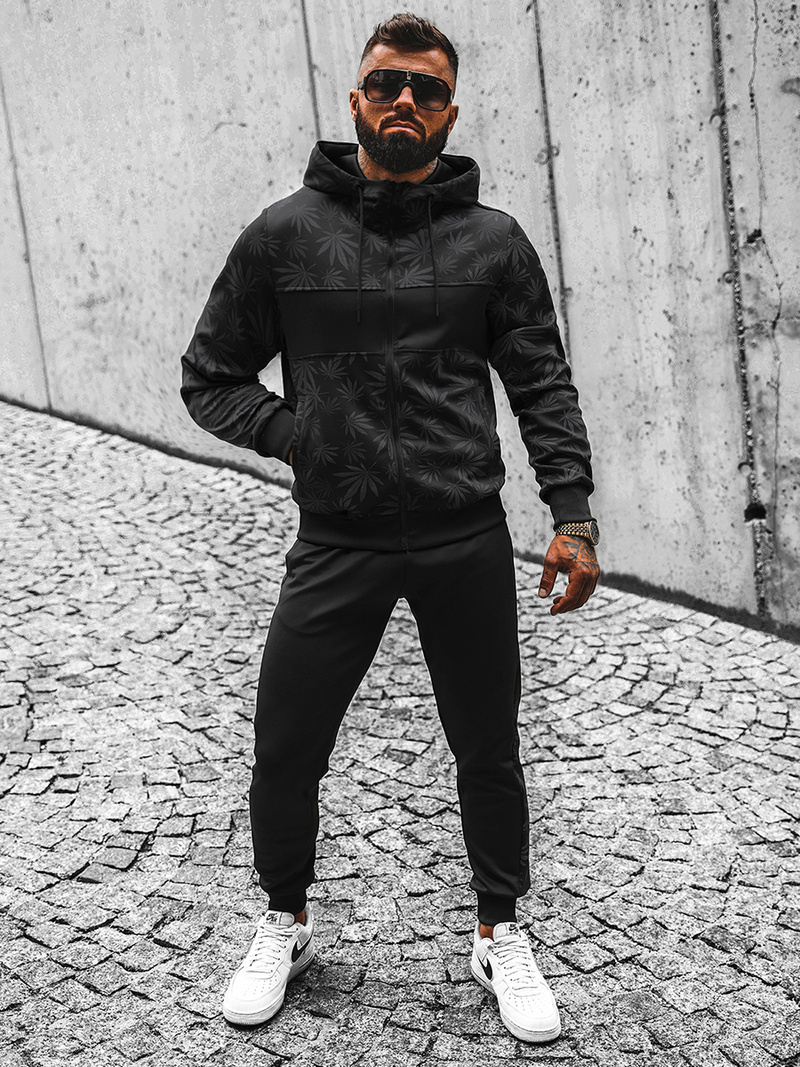 Мъжки спортен екип черен OZONEE JS/C8119