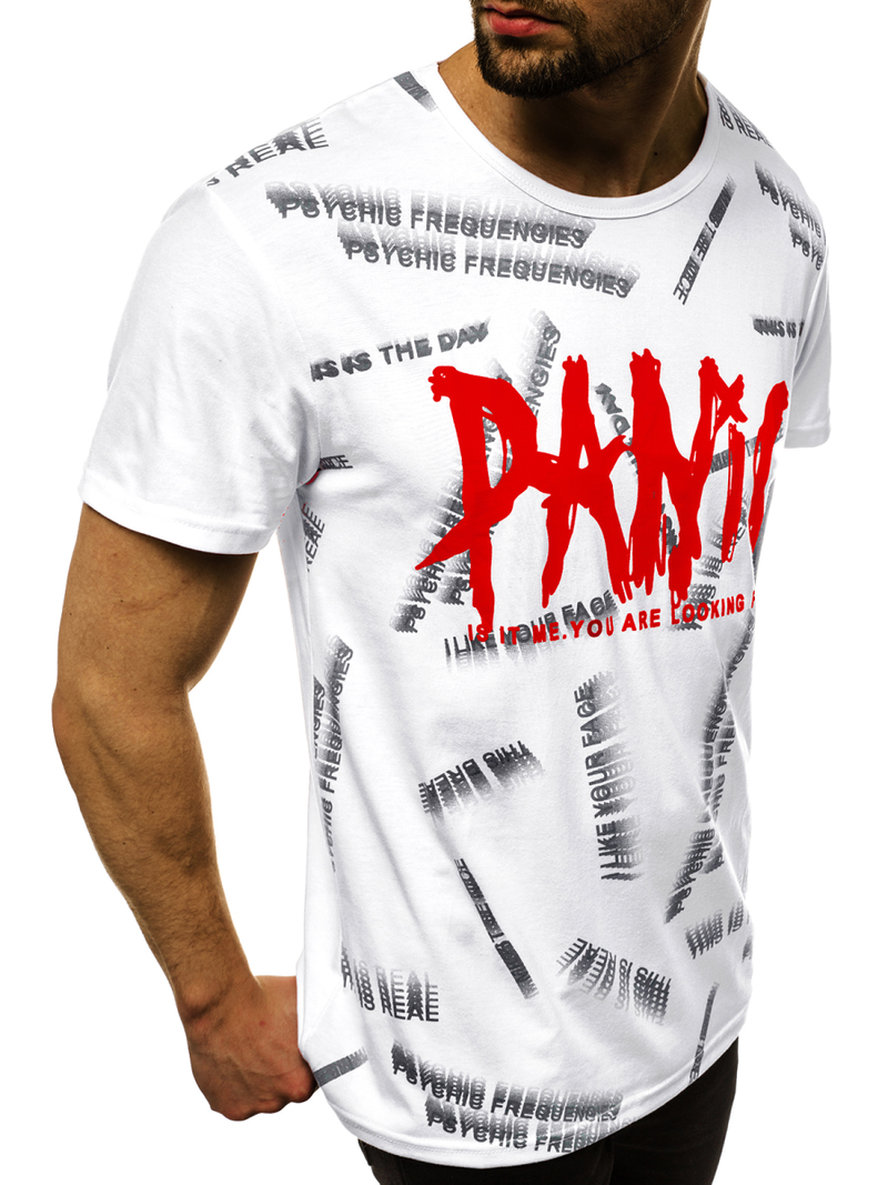 Мъжка тениска бял OZONEE JS/KS1998