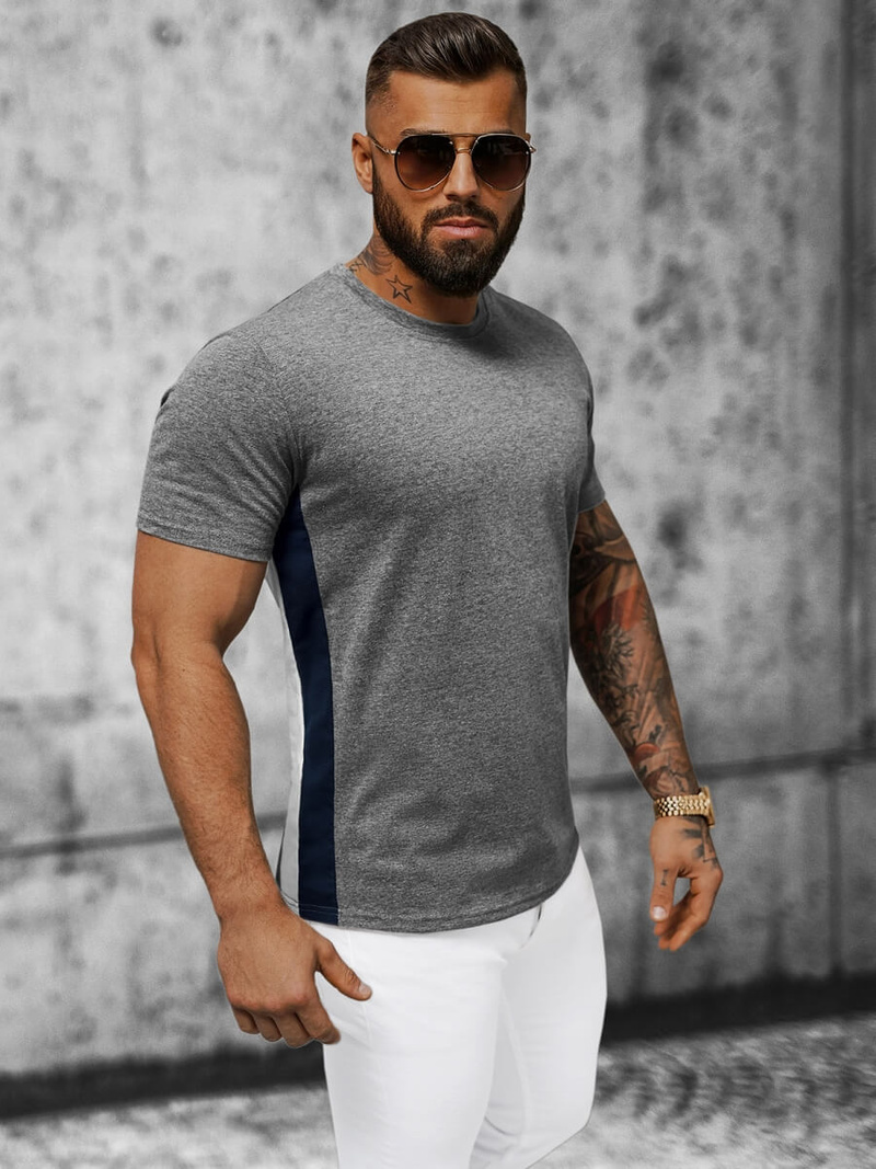 Мъжка тениска графитен OZONEE JS/8T92/5Z