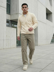 Мъжки суитшърт екрю OZONEE JS/HH016/1