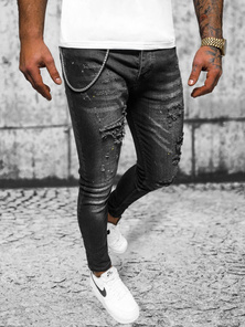 Мъжки дънки черни OZONEE O/MB465