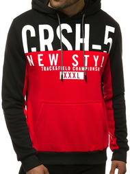 Мъжки суитшърт с качулка червена OZONEE JS/KS2115