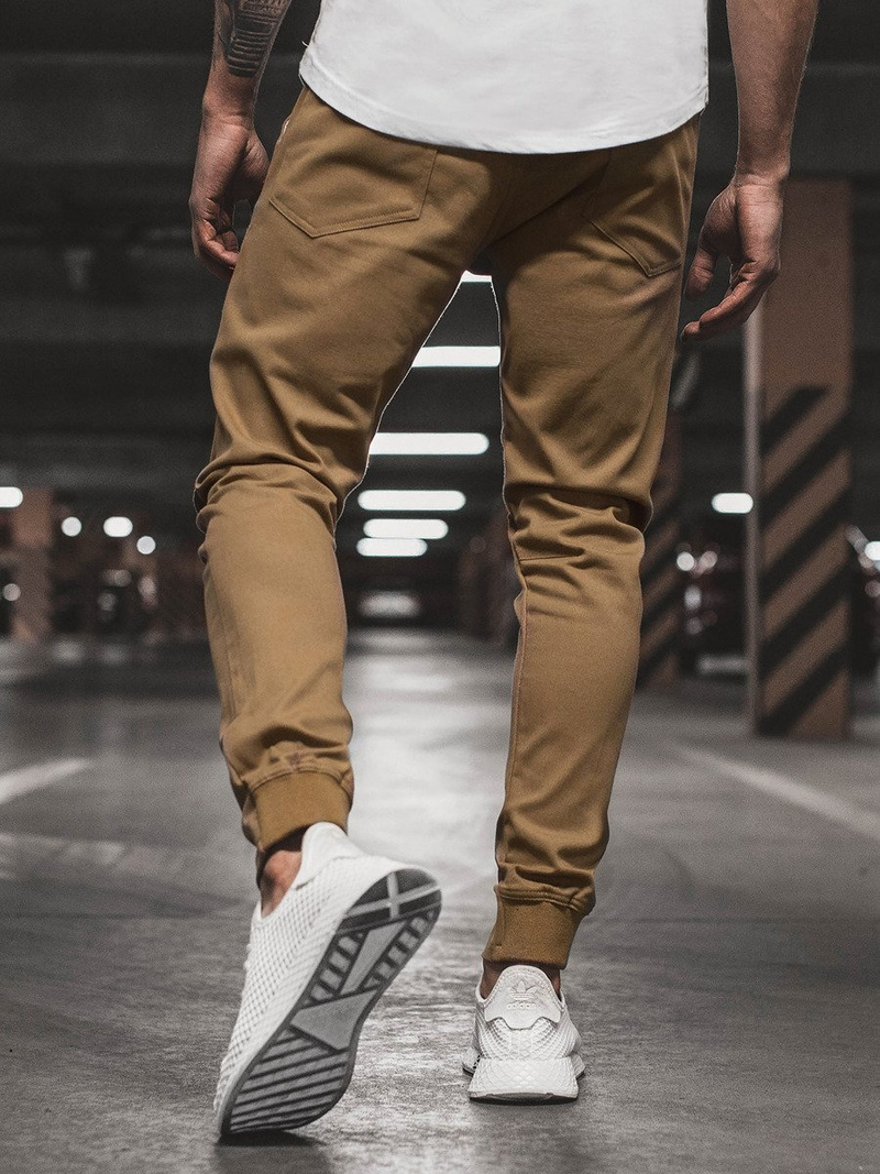 Мъжки панталони JOGGER камел OZONEE A/1003