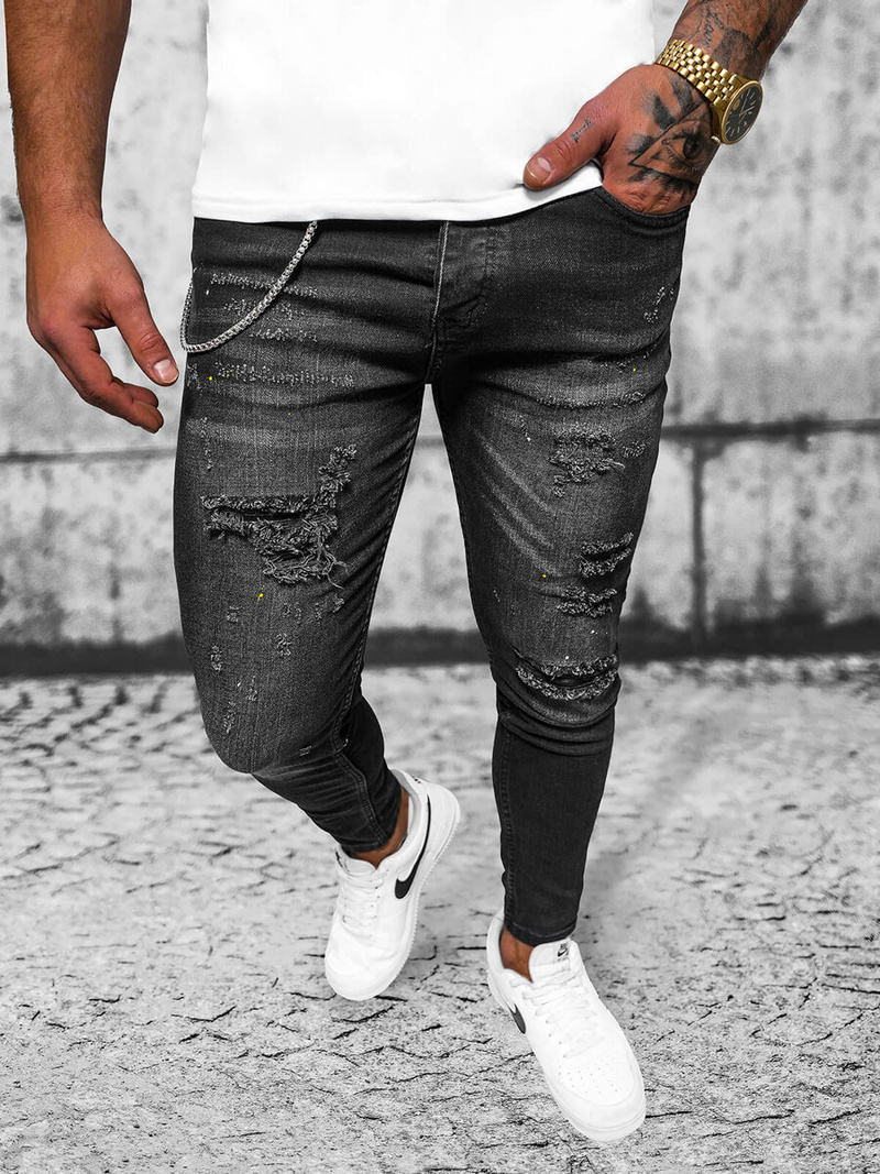 Мъжки дънки черни OZONEE O/MB465