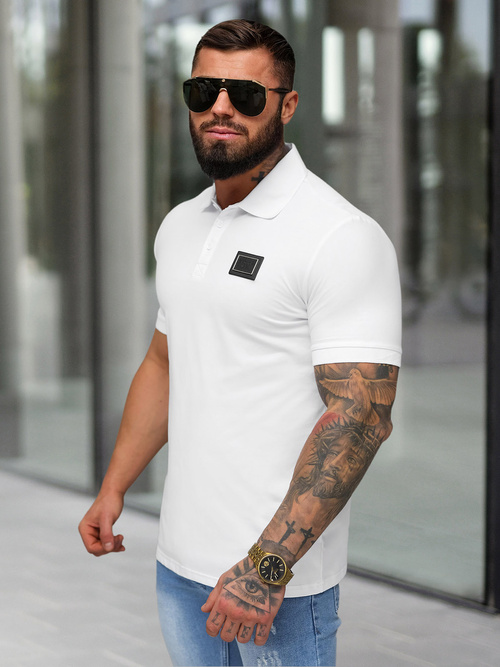 Мъжка поло тениска бяла OZONEE NB/MT3124