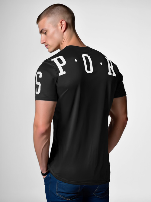 Мъжка тениска черна OZONEE O/8T1260/3Z