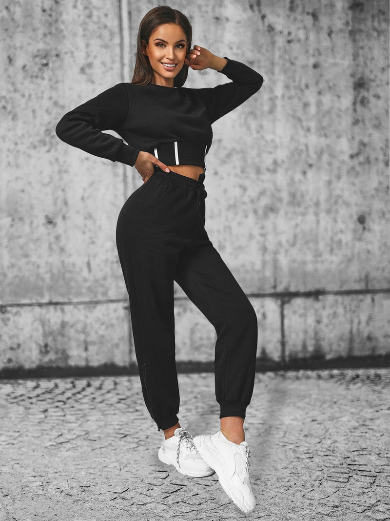 Дамски анцуг от две части черен OZONEE JS/8C78/3