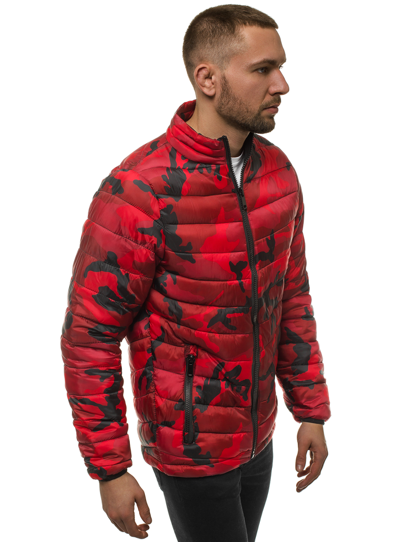 Мъжко яке червено-камуфлажно OZONEE JS/SM80Z