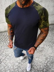 Мъжка тениска тъмносиньо-камуфлажна OZONEE JS/8T82/7