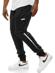 Мъжко долнище на анцуг черно JS/AM88