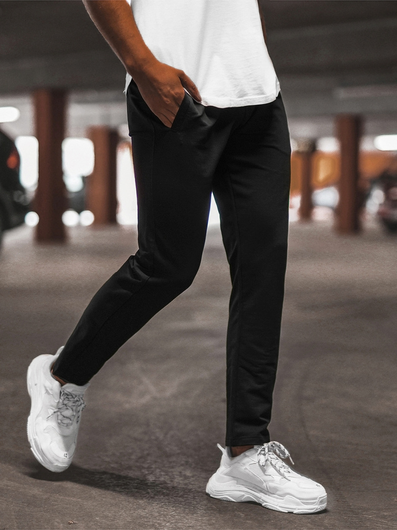 Мъжко долнище на анцуг черно B/18203022Z