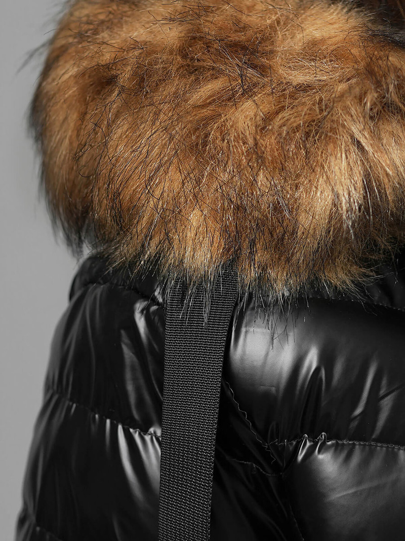 Дамско яке черно-кафява OZONEE JS/5M3139/392B