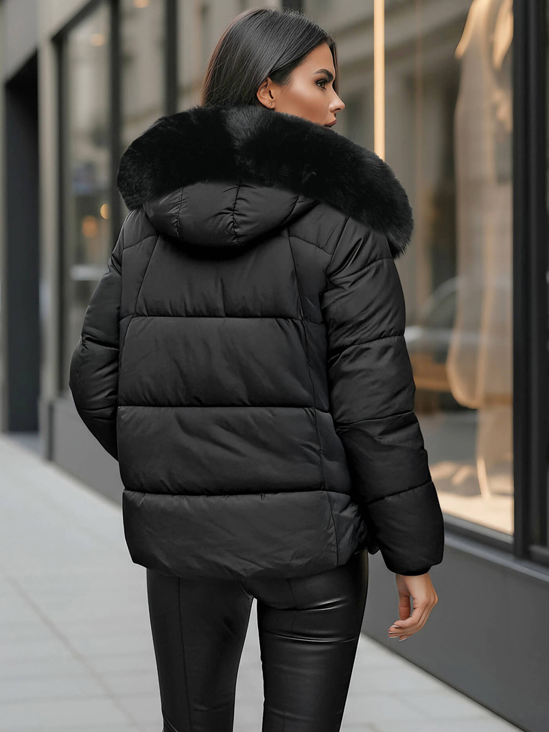 Дамско яке черно OZONEE O/16M9179/392