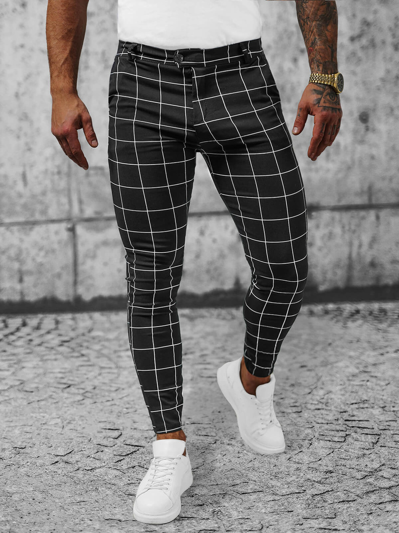 Мъжки панталони черни OZONEE O/P4009