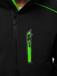 Мъжко яке SOFTSHELL черно-зелен OZONEE GE/12259Z
