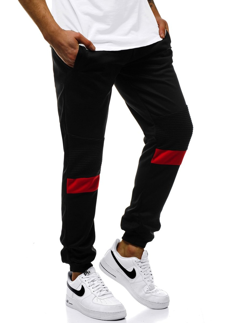 Мъжко долнище на анцуг черни OZONEE JS/JZ11016