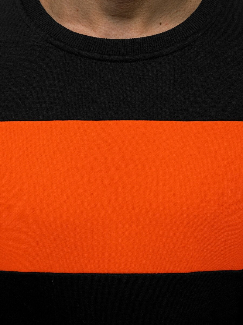 Мъжки суитшърт черно-оранжев OZONEE JS/2020/32