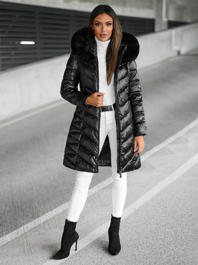 Дамско яке черна OZONEE JS/16M9100/392Z