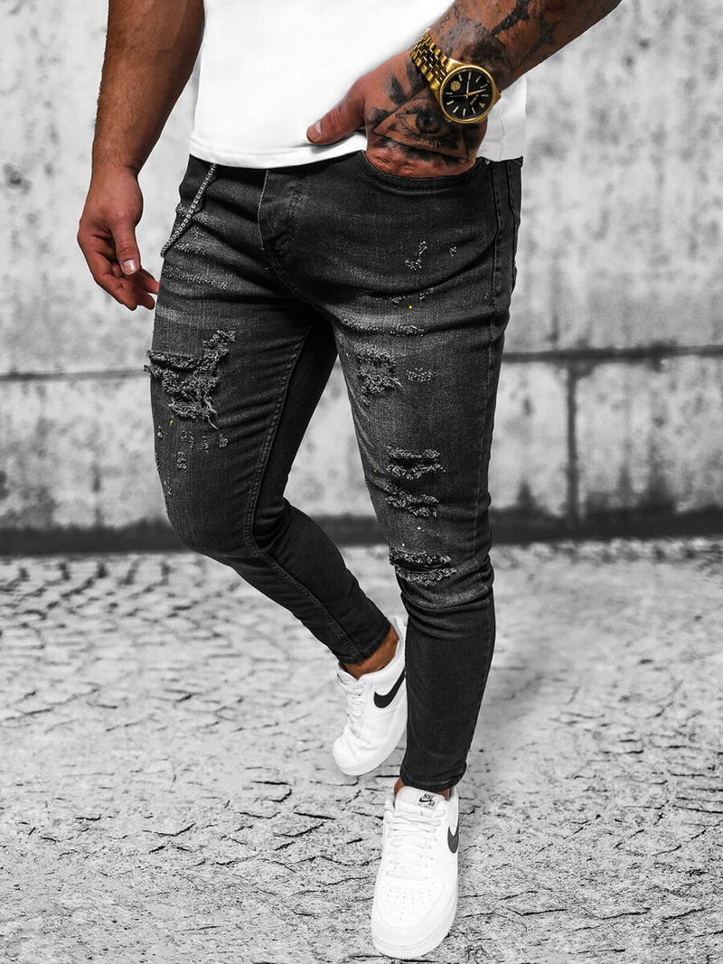 Мъжки дънки черни OZONEE O/MB465