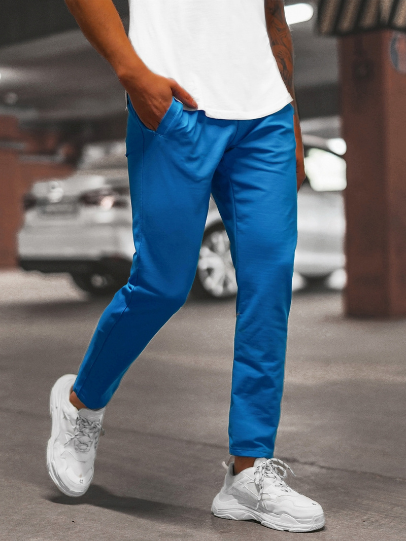 Мъжко долнище на анцуг синьо B/18203022Z