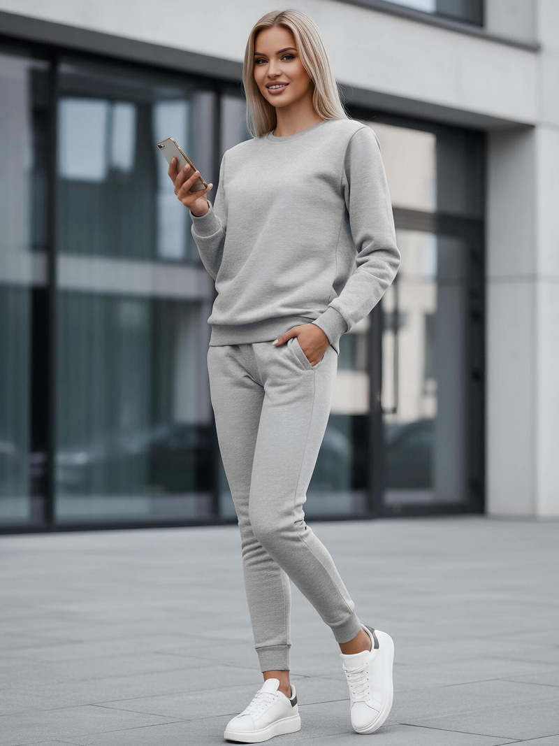 Дамски анцуг от две части сив OZONEE JS/CKW01