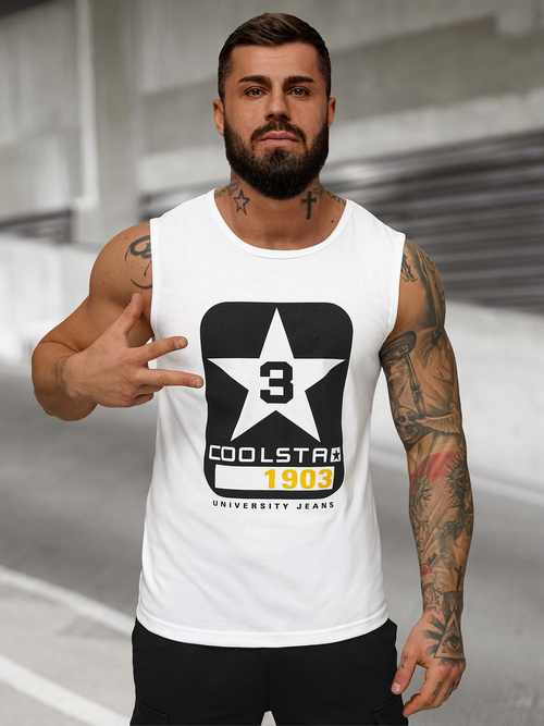 Мъжка тениска бяла OZONEE JS/8B1719/1Z