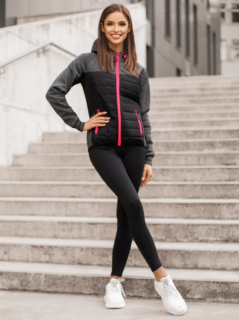 Дамско яке черно OZONEE JS/KSW4002Z