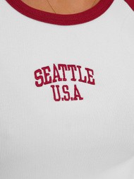 Дамска тениска бяло-червен OZONEE JS/R61627