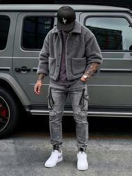 Мъжки дънки графитно OZONEE O/E10017Z