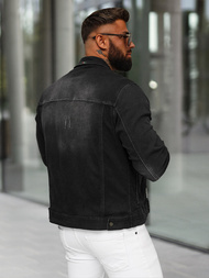 Мъжко джинсово яке черно OZONEE NB/MJ514N